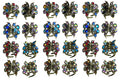 3 Set of 8,  24 count,  Mini Hair Claws Tiny Bling Claw Clipss 3 ea of 8 Colors  LPW5-8-3
