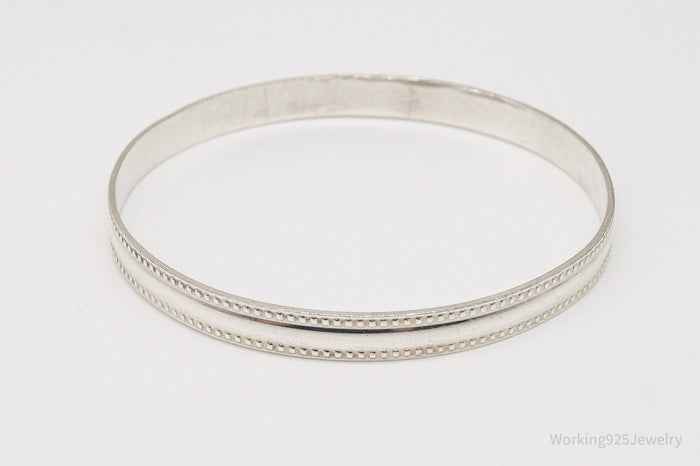 Antique Beau Art Deco Sterling Silver Bangle Bracelet 7.75"