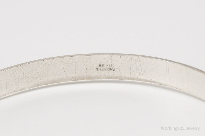 Antique Beau Art Deco Sterling Silver Bangle Bracelet 7.75"