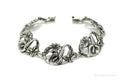 Antique Calla Lilly Floral Sterling Silver Bracelet 7 7/8"