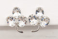 Antique Crystal Sterling Silver Screw Back Earrings