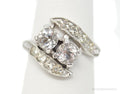 Antique Designer Cubic Zirconia Sterling Silver Ring - Sz 6