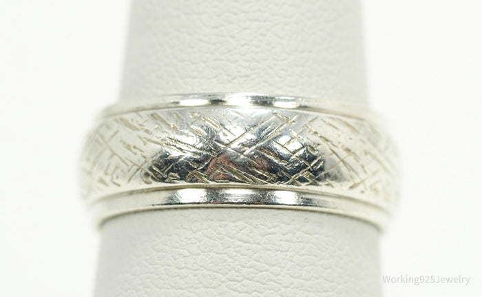 Antique Designer Sterling Silver Band Ring - Size 7