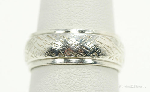 Antique Designer Sterling Silver Band Ring - Size 7
