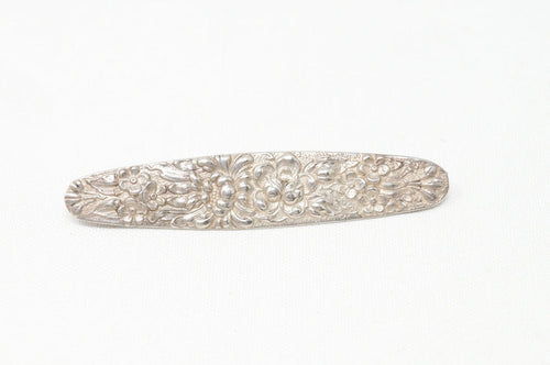 Antique Designer Stieff Art Nouveau Motif Floral Sterling Silver Brooch Pin
