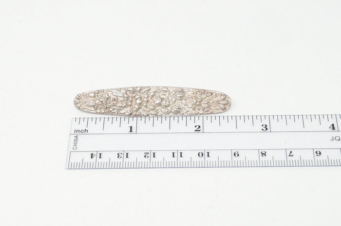 Antique Designer Stieff Art Nouveau Motif Floral Sterling Silver Brooch Pin