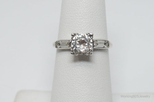 Antique Designer Uncas MFG Co Cubic Zirconia Sterling Silver Ring - Size 5.5