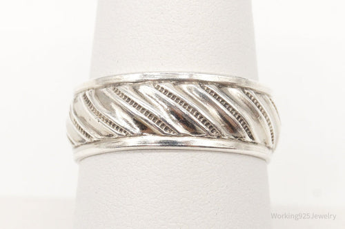 Antique Designer Uncas MFG Co Sterling Silver Band Ring - Size 8.5