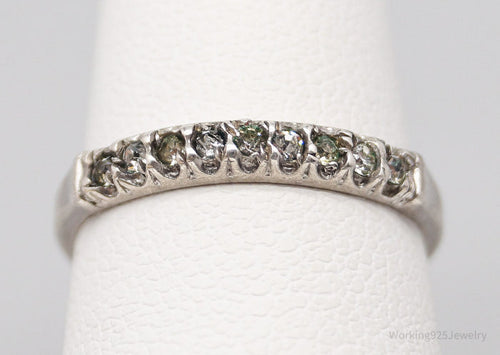 Antique Designer Uncas Rhinestone Sterling Silver Ring - Size 5.75