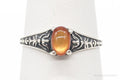 Antique Designer WMCO Orange Paua Shell Sterling Silver Ring - Size 6