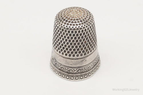 Antique Dome Sterling Silver Thimble Size 10