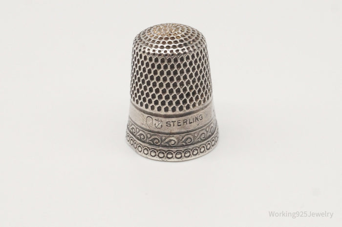 Antique Dome Sterling Silver Thimble Size 10