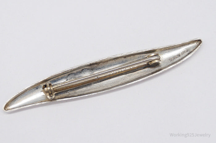 Antique Floral Silver Brooch Pin