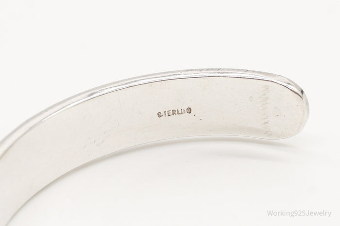 Antique Flowers On Vines Sterling Silver Cuff Bracelet