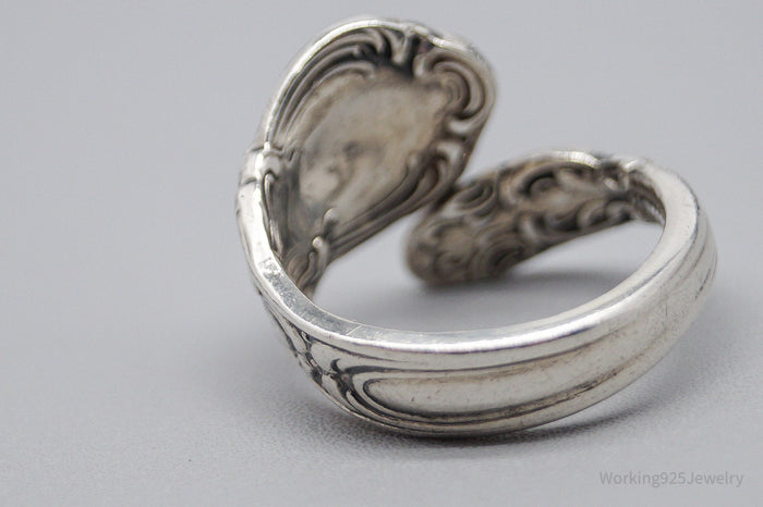 Antique GORHAM 1895 Sterling Silver Wrap Spoon Ring - Size 10