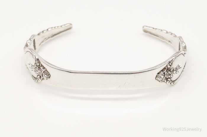 Antique Initials Name Plate International Sterling Silver Cuff Bracelet