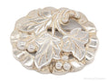 Antique Ivy & Berries Repousse Sterling Silver Pin Brooch