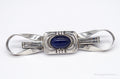 Antique Large Blue Stone Modernist Style 835 Silver Brooch Pin