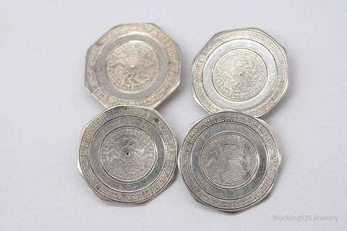 Antique Octagon Sterling Silver Cufflinks