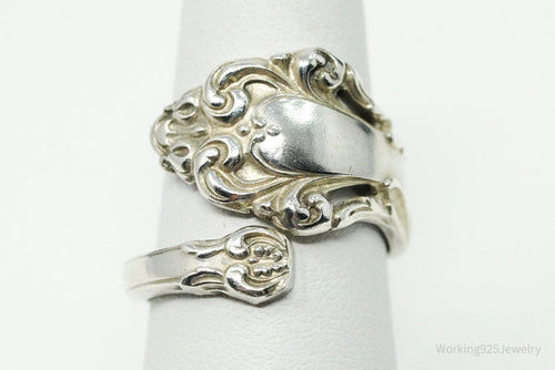 Antique Reed & Barton Repousse Sterling Silver Spoon Ring Size 6.75