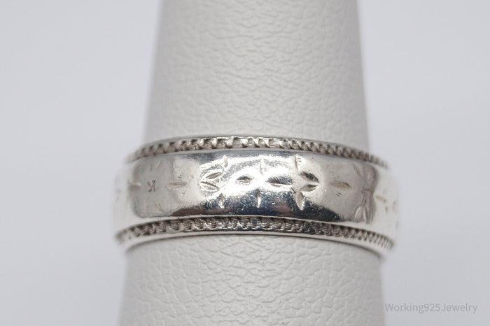 Antique Sterling Silver Band Ring - Size 5.5