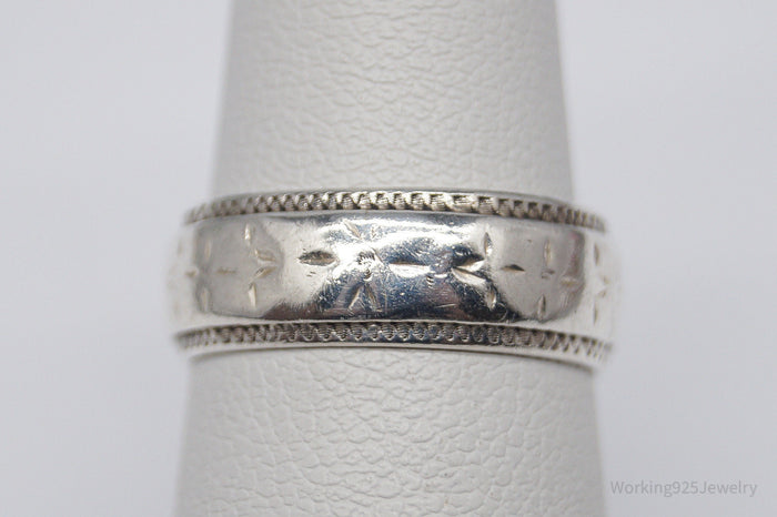 Antique Sterling Silver Band Ring - Size 5.5