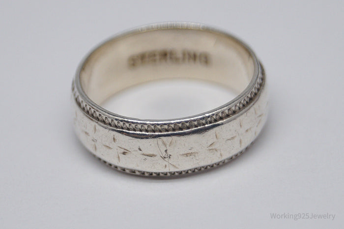 Antique Sterling Silver Band Ring - Size 5.5