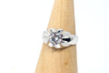 Art Deco Style Mid Century Cz Sterling Silver Statement Ring - Size 8.5