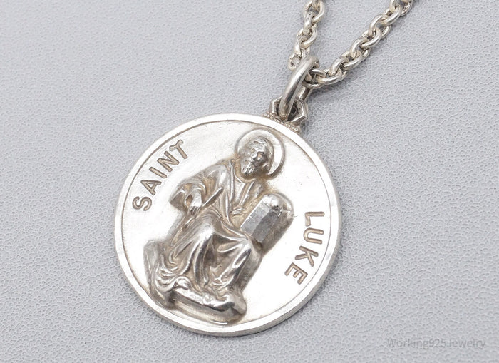ATQ VTG Creed Saint Luke Sterling Silver Necklace - 16"