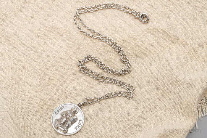 ATQ VTG Creed Saint Luke Sterling Silver Necklace - 16"
