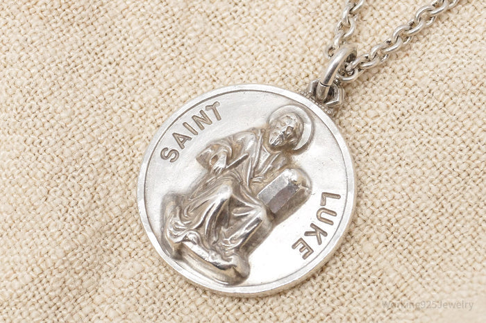 ATQ VTG Creed Saint Luke Sterling Silver Necklace - 16"