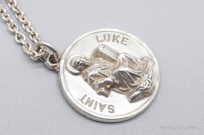 ATQ VTG Creed Saint Luke Sterling Silver Necklace - 16"