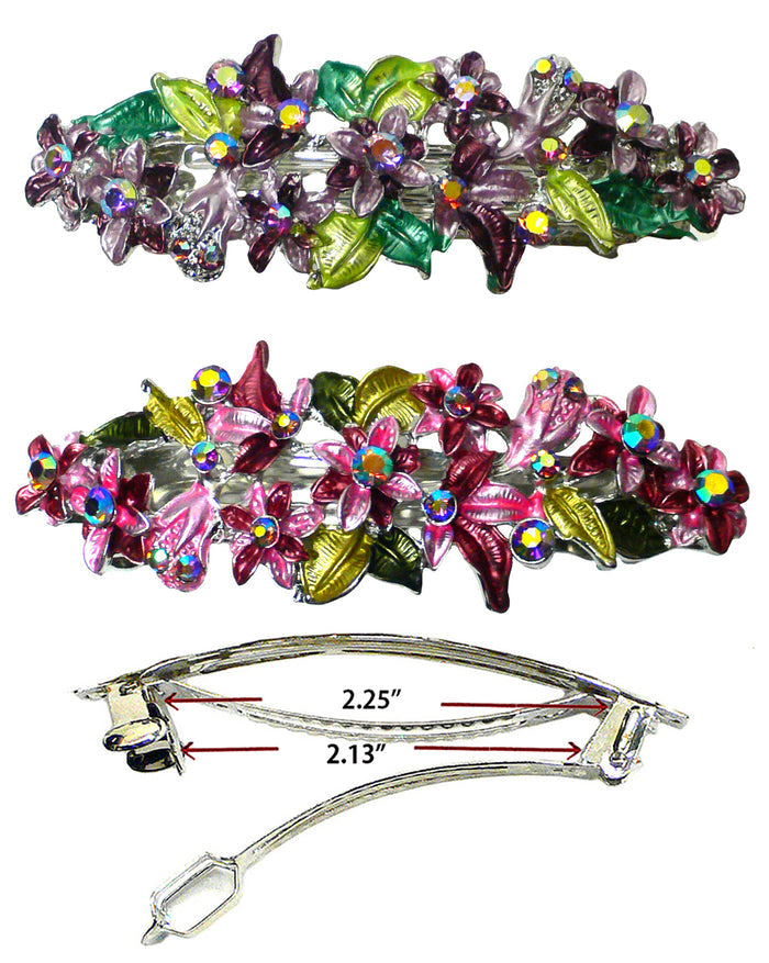 Bella Crystal Flower Barrette Metal French Clip Hair Clip  #YY86800-1