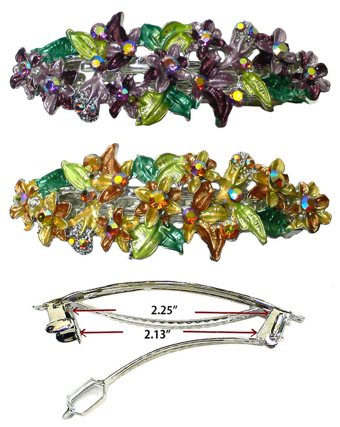 Bella Crystal Flower Barrette Metal French Clip Hair Clip  #YY86800-1