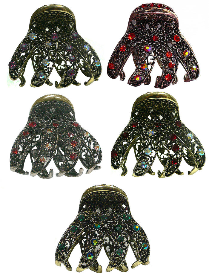 Set of 5 / Ame Red Siam sTopaz Emerald