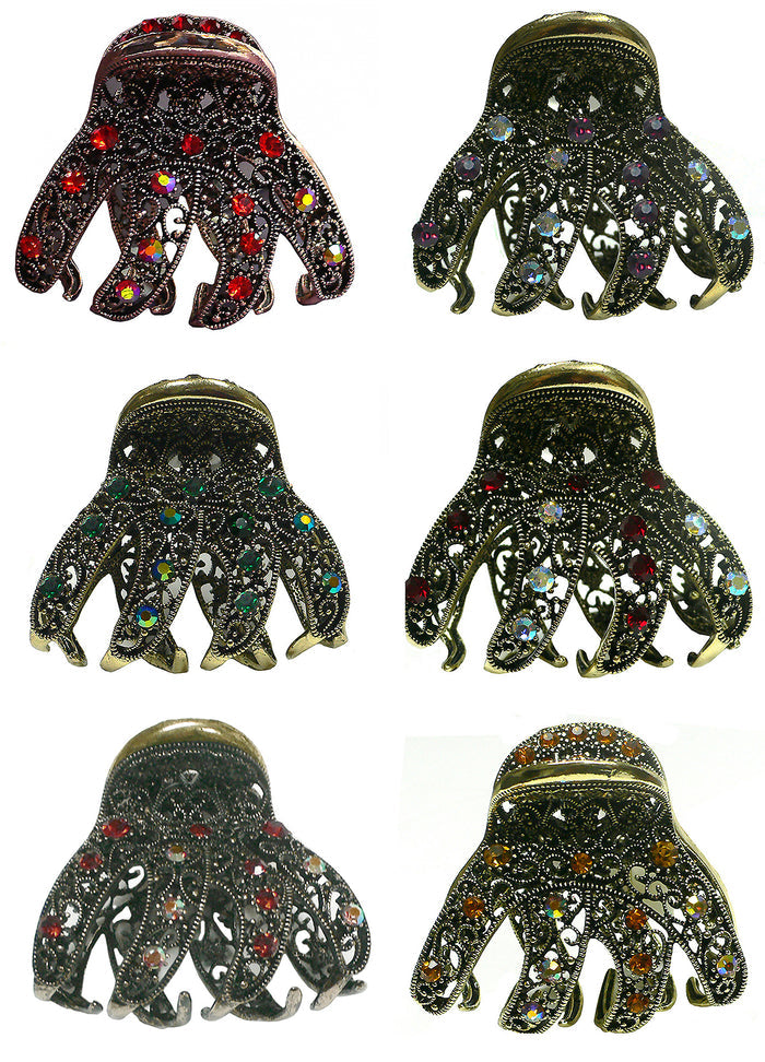 Set of 6 / Ame Red Siam sTopaz Emerald gAmber