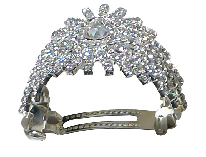 Bella Crystal White Hair Holder Bridal Hair Holder Barrette U86800-0116