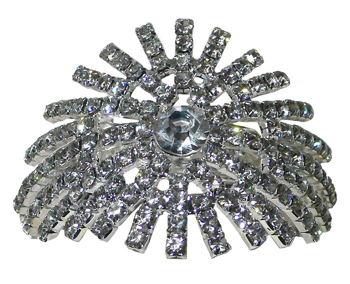 Bella Crystal White Hair Holder Bridal Hair Holder Barrette U86800-0116