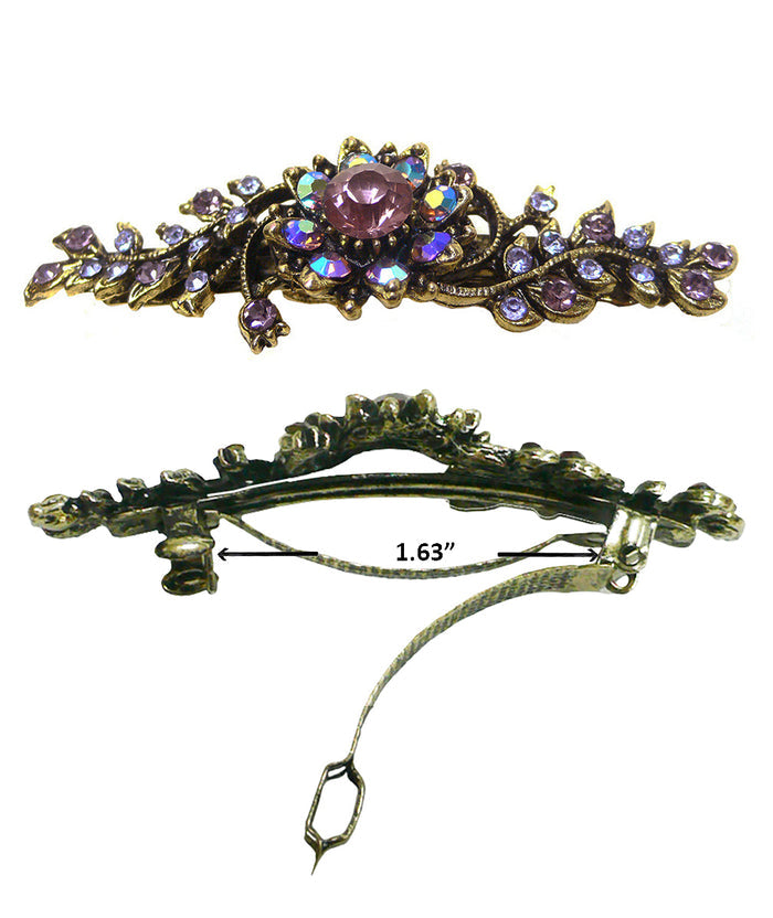Bella Dozen Pack Med Size Barrettes 1 ea of 12 Shades of Crystals 5A86600-1-D