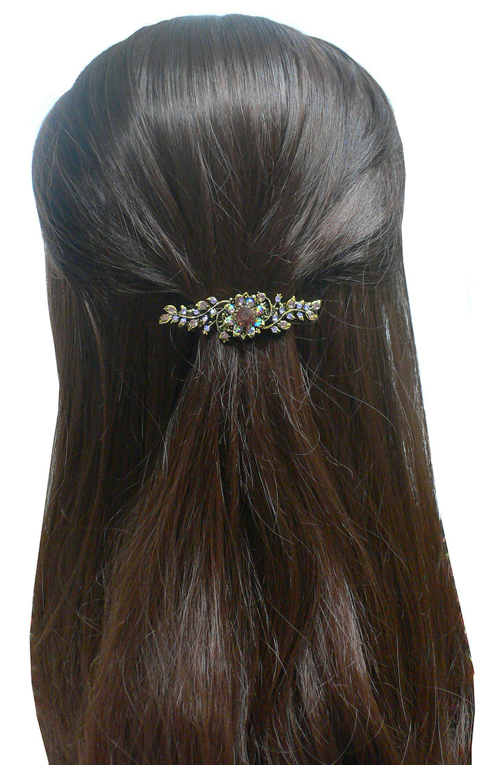 Bella Dozen Pack Med Size Barrettes 1 ea of 12 Shades of Crystals 5A86600-1-D
