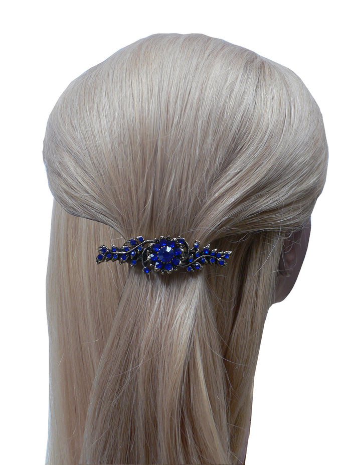 Bella Dozen Pack Med Size Barrettes 1 ea of 12 Shades of Crystals 5A86600-1-D