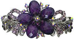 Bella Large Barrette with Beads and Crystals for Thick Hair #0052