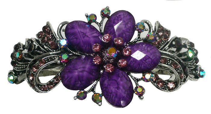 Bella Large Barrette with Beads and Crystals for Thick Hair #0052