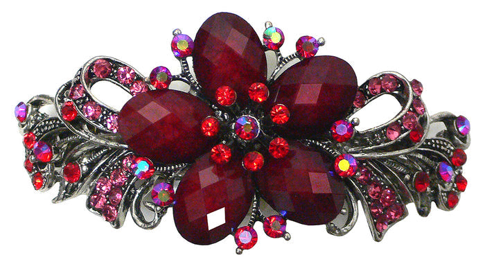 Bella Large Barrette with Beads and Crystals for Thick Hair #0052
