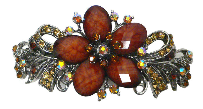 Bella Large Barrette with Beads and Crystals for Thick Hair #0052