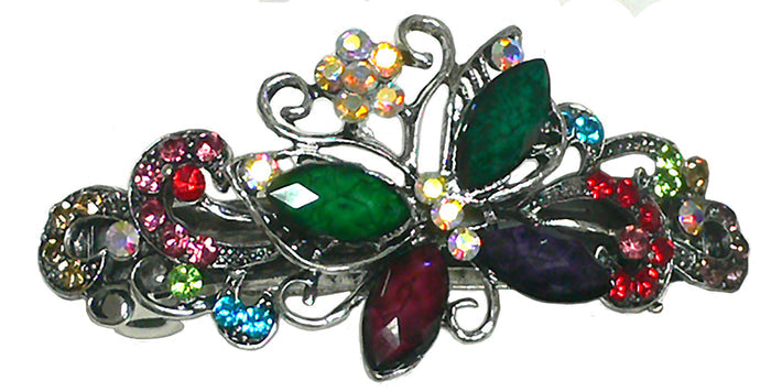 Bella Large Butterfly Barrette Sparkly Crystals French Clasp Hair Clip U86800-0053
