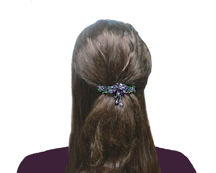 Bella Large Crystal Flower Barrette with Hanging Ornament #YY86010-3 and -4