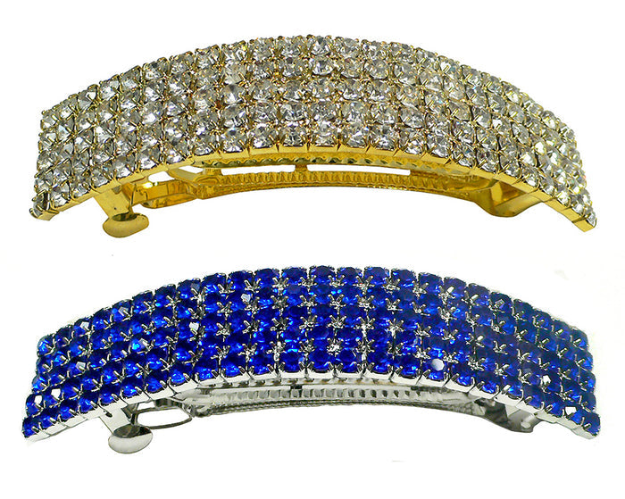 Bella Large Rectangular Bar Crystal Barrette Hair Clip,  U86900-0004-2