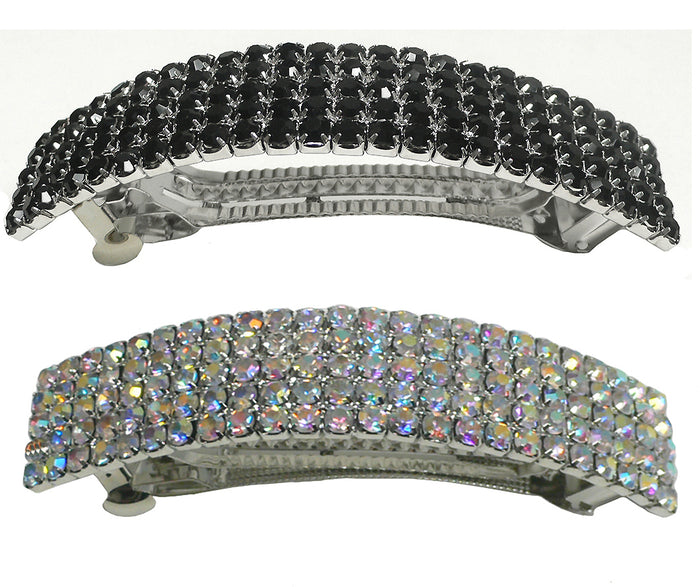 Bella Large Rectangular Bar Crystal Barrette Hair Clip,  U86900-0004-2