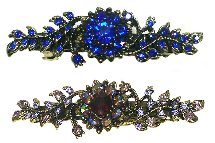 Bella Mid Size Crystal Barrette Sparkly Crystals in Set of 2, 3, 4 #5A86600-1
